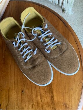 Baabuk Casual Women's Brown Suede Sneakers with White Accents